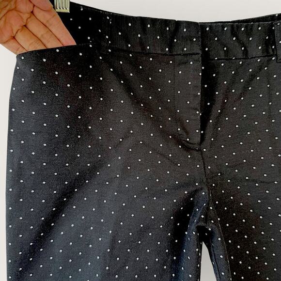 Liz Claiborne Classic Career Crop Tapered Ankle Pants Size 12 Black White Polka - Picture 7 of 13